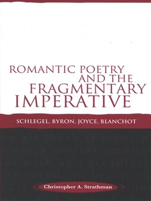 cover image of Romantic Poetry and the Fragmentary Imperative